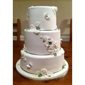 White And Ivy Flower 3 Tier Wedding Cake 2