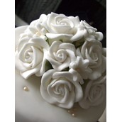 White Flower Themed 3 Tier Wedding Cake 3