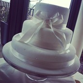 White Pearl Themed 3 Tier Wedding Cake