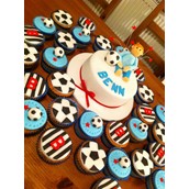 Football Cake And Cup Cakes 2