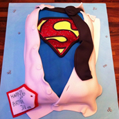 Superman Chest cake. Licky Lips Cakes liverpool