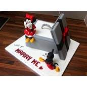 Disney, Mickey & Minnie Cake, Engagement cake, proposal cake. Licky Lips Cakes liverpool