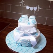 Christening Buttons And Booties Cake Licky Lips Cakes Liverpool 3