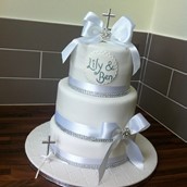 3 Tier Christening Cake Licky Lips Cakes Liverpool