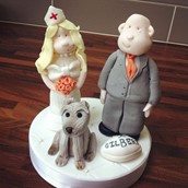 Bride and groom wedding cake topper  - licky lips cakes liverpool