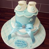 Boy Christening Cake Booties And Buttons Licky Lips Cakes Liverpool
