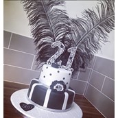 Black And White Cake 21St Cake Feathers Licky Lips Cakes Liverpool