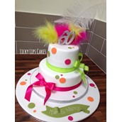 Spots And Feather Cake Neon Cake Licky Lips Cakes Liverpool